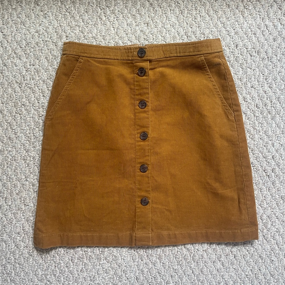 J. Crew Corduroy Button-Front Skirt